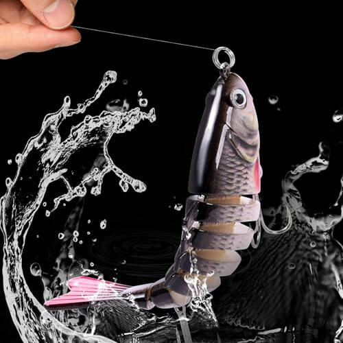 Fishing Lure Kit Topwater Bass Lures Fishing Lures Slow Sinking Swimming Lures Multi Jointed Swimbait Lifelike Hard Bait Trout Perch - 6