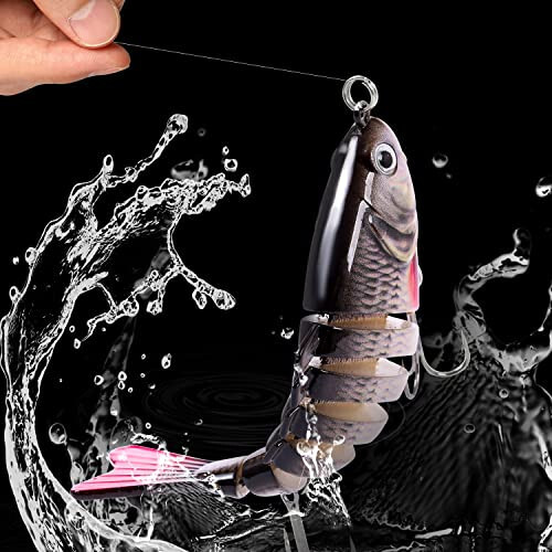 Fishing Lure Kit Topwater Bass Lures Fishing Lures Slow Sinking Swimming Lures Multi Jointed Swimbait Lifelike Hard Bait Trout Perch - 12