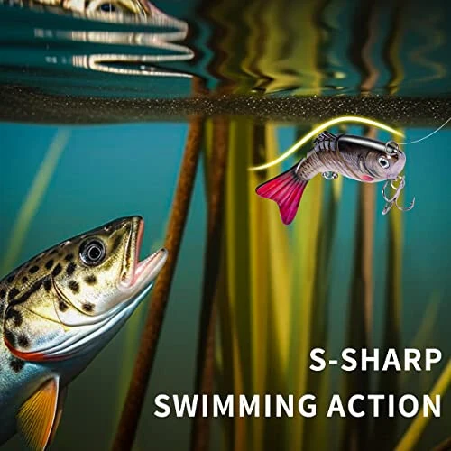 Fishing Lure Kit Topwater Bass Lures Fishing Lures Slow Sinking Swimming Lures Multi Jointed Swimbait Lifelike Hard Bait Trout Perch - 10
