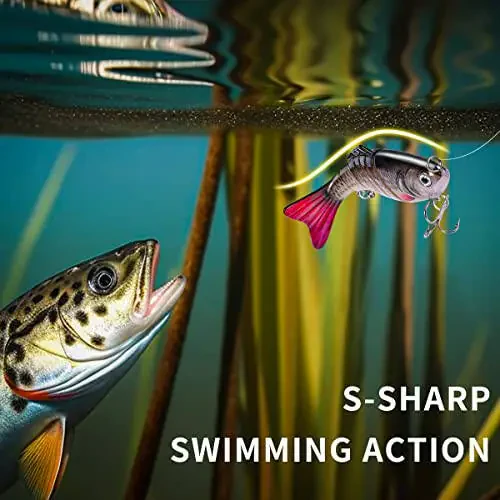 Fishing Lure Kit Topwater Bass Lures Fishing Lures Slow Sinking Swimming Lures Multi Jointed Swimbait Lifelike Hard Bait Trout Perch - 10