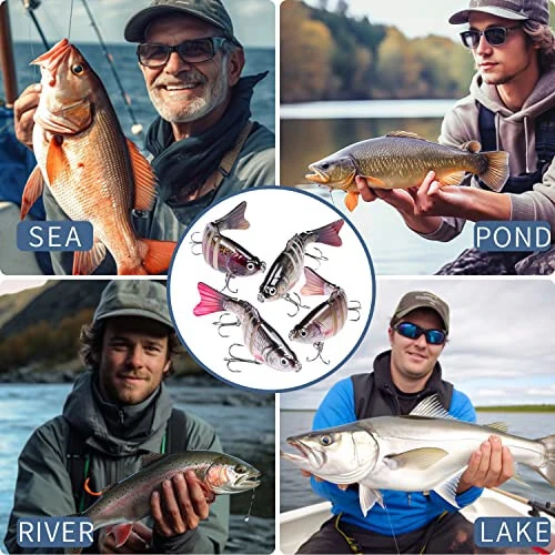 Fishing Lure Kit Topwater Bass Lures Fishing Lures Slow Sinking Swimming Lures Multi Jointed Swimbait Lifelike Hard Bait Trout Perch - 11
