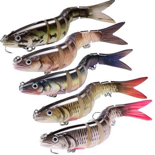 Fishing Lure Kit Topwater Bass Lures Fishing Lures Slow Sinking Swimming Lures Multi Jointed Swimbait Lifelike Hard Bait Trout Perch - 1