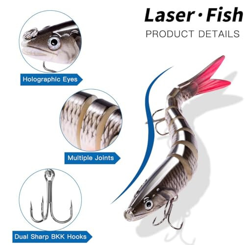 Fishing Lure Kit Topwater Bass Lures Fishing Lures Slow Sinking Swimming Lures Multi Jointed Swimbait Lifelike Hard Bait Trout Perch - 3