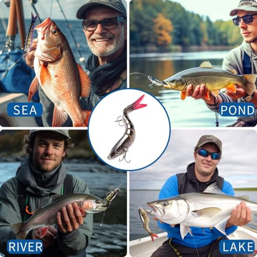 Fishing Lure Kit Topwater Bass Lures Fishing Lures Slow Sinking Swimming Lures Multi Jointed Swimbait Lifelike Hard Bait Trout Perch - 6