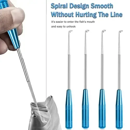 Fish Hook Remover Tool, Fishing Hook Quick Removal Descending Device, Fishing Gear Security Equipment Kits for Adult, Hook Extractor Accessories Detacher Tools with 4PCS Storage Tube - 3