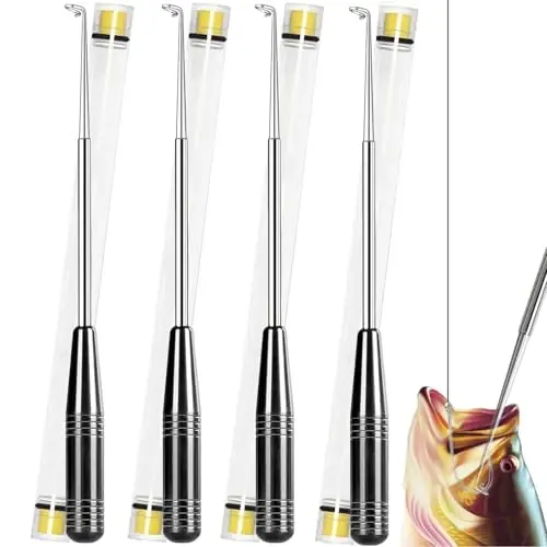 Fish Hook Remover Tool, Fishing Hook Quick Removal Descending Device, Fishing Gear Security Equipment Kits for Adult, Hook Extractor Accessories Detacher Tools with 4PCS Storage Tube - YIMISIMON