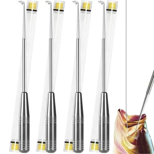 Fish Hook Remover Tool, Fishing Hook Quick Removal Descending Device, Fishing Gear Security Equipment Kits for Adult, Hook Extractor Accessories Detacher Tools with 4PCS Storage Tube - YIMISIMON