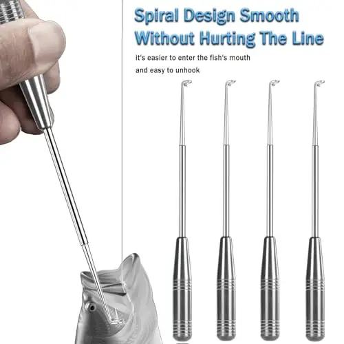 Fish Hook Remover Tool, Fishing Hook Quick Removal Descending Device, Fishing Gear Security Equipment Kits for Adult, Hook Extractor Accessories Detacher Tools with 4PCS Storage Tube - 3