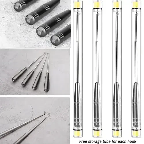 Fish Hook Remover Tool, Fishing Hook Quick Removal Descending Device, Fishing Gear Security Equipment Kits for Adult, Hook Extractor Accessories Detacher Tools with 4PCS Storage Tube - YIMISIMON (1)