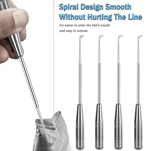 Fish Hook Remover Tool, Fishing Hook Quick Removal Descending Device, Fishing Gear Security Equipment Kits for Adult, Hook Extractor Accessories Detacher Tools with 4PCS Storage Tube - 3