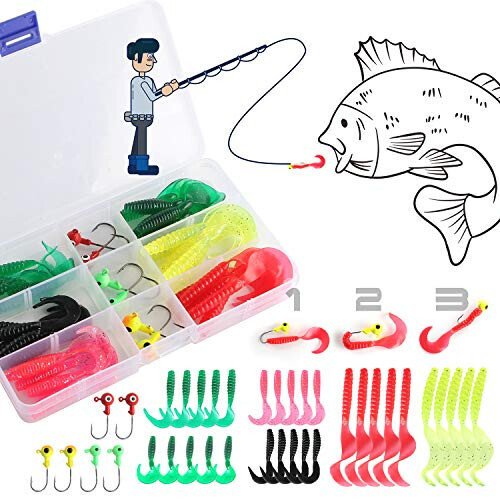 Fishing Rod Reel Combos Collapsible Fishing Rod Kit, 2PCS Telescopic Fishing Pole+2PCS Spinning Reels+Lures Hooks+Tackle Bag+Fishing Accessories Full Combo for Kids Youth - 12