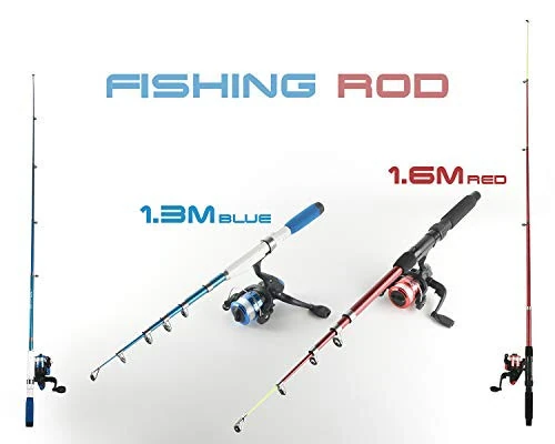 Fishing Rod Reel Combos Collapsible Fishing Rod Kit, 2PCS Telescopic Fishing Pole+2PCS Spinning Reels+Lures Hooks+Tackle Bag+Fishing Accessories Full Combo for Kids Youth - 10