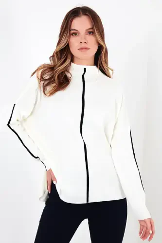 Balıkçı Yaka Soft Akrilik Kazak Bayan KAZAK 4614815-EKRU - 1