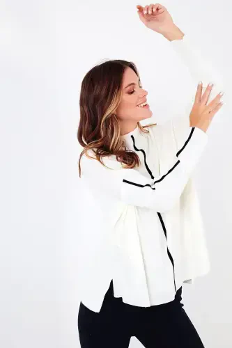 Balıkçı Yaka Soft Akrilik Kazak Bayan KAZAK 4614815-EKRU - 3