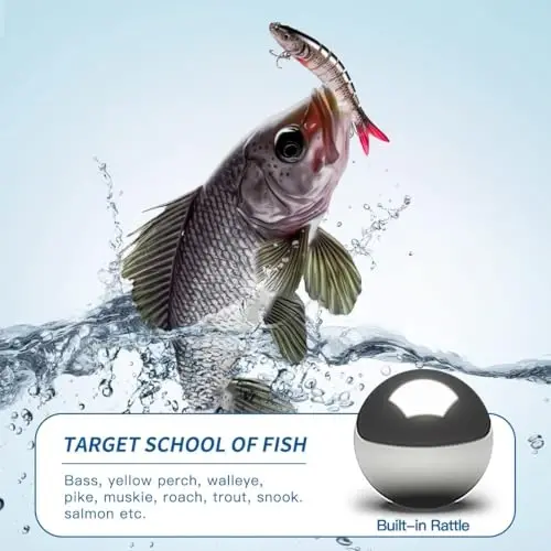 Fishing Lure Kit Topwater Bass Lures Fishing Lures Slow Sinking Swimming Lures Multi Jointed Swimbait Lifelike Hard Bait Trout Perch - 4