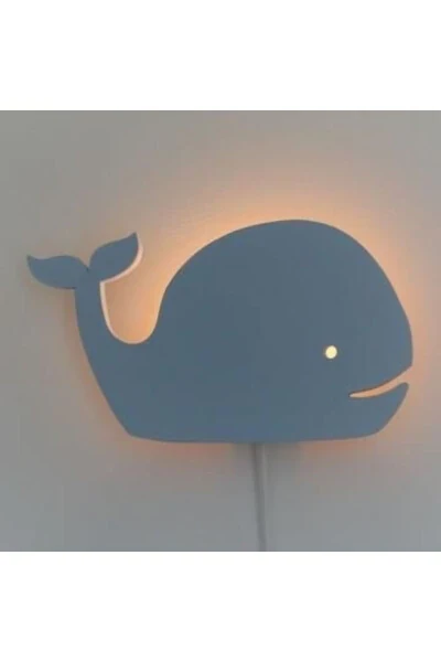 Balina Gece Lambası Çocuk Odası Bebek Odası Dekoratif Aydınlatma 30 Cm - Ahşap Hediyeciniz