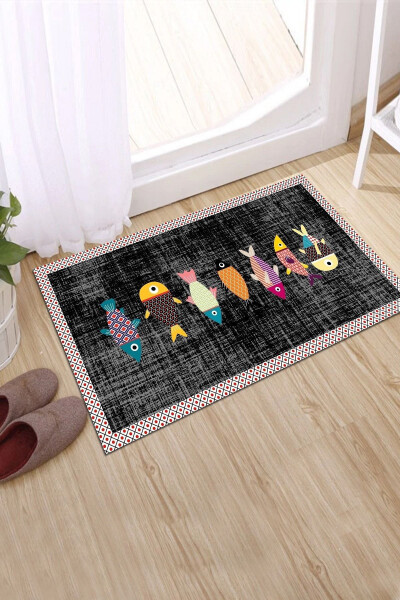 Balıq sirgʻalib ketmasligi uchun yuvish mumkin boʻlgan dekorativ ichki paspas 45x70sm - HALISE HOME