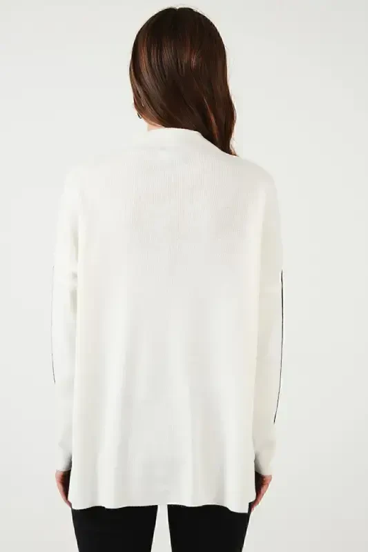 Baliqchi Yaka Soft Akrilik Kazak Bayan KAZAK 4614815-EKRU - 6