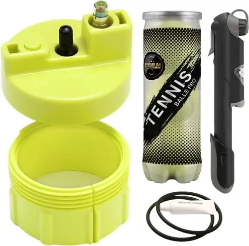 BALL RESCUER: Tennis Ball Pressurizer – Converts Compatible Tennis Ball Container into a 30 psi Ball Pressurizer & Extends Ball Life (Pump & Container not included in Standard and Standard Plus) 
