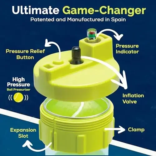 BALL RESCUER: Tennis Ball Pressurizer – Converts Compatible Tennis Ball Container into a 30 psi Ball Pressurizer & Extends Ball Life (Pump & Container not Included in Standard and Standard Plus) - 6