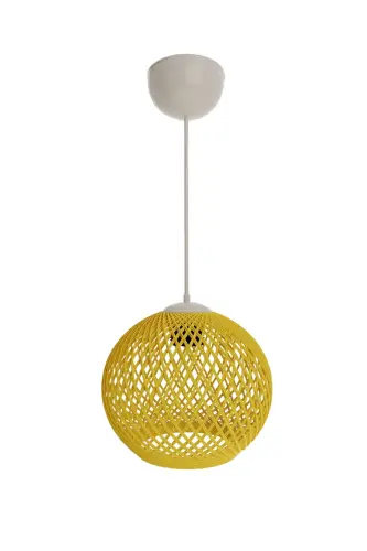 Ball Yellow Pendant Top Chandelier White Cable - Yellow - 3