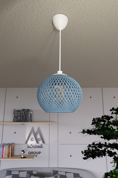 Balle Blue Pendant Ball Chandelier White Cable - GÖKDAĞ GROUP G G