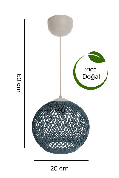 Balle Blue Pendant Ball Chandelier White Cable - 3