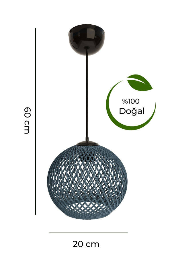 Balle Blue Pendant Sphere Chandelier Black Cable - 3