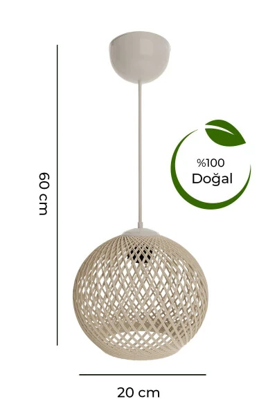 Balle Cream Pendant Ball Chandelier White Cable - 3