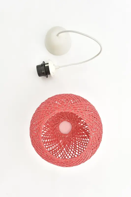 Balle Fuchsia Pendant Top Chandelier White Cable-fusya1 - 4