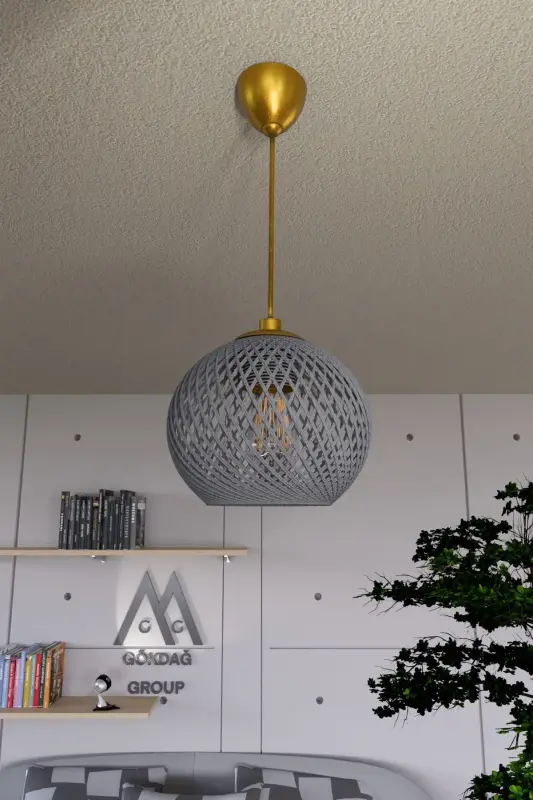 Balle Füme Sarkıt Top Avize Gold Kablo-Füme - 1
