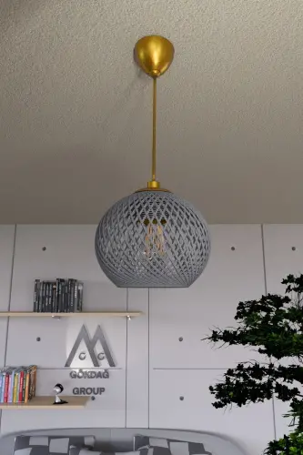 Balle Füme Sarkıt Top Avize Gold Kablo-Füme 