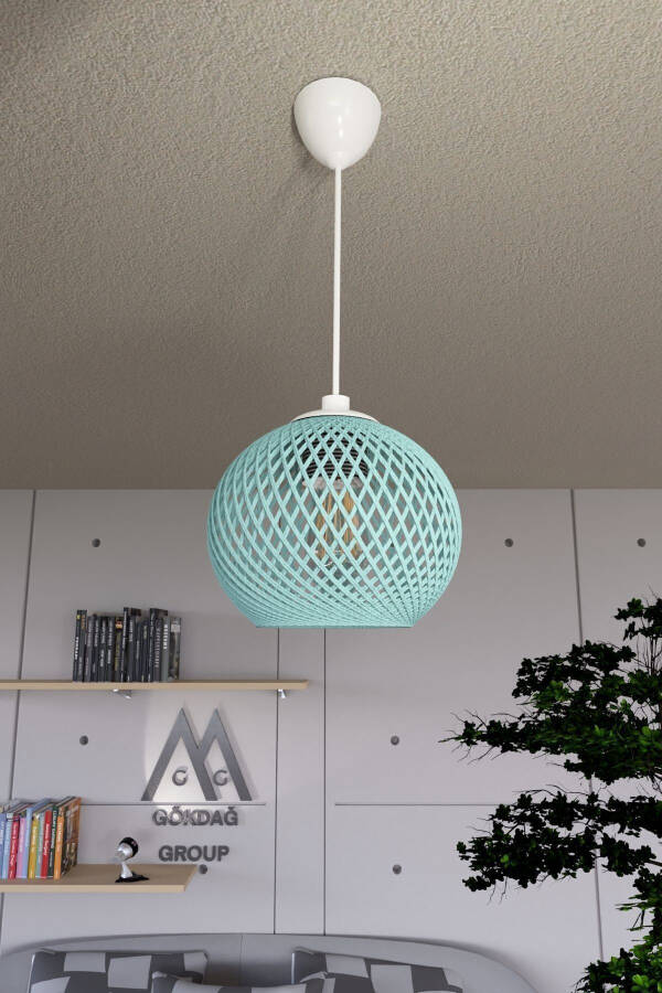Balle Glass Globe Pendant Ball Chandelier White Cable - 1