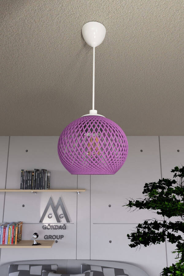 Balle Lila Osilib Turgan To'p Lyustralar Oq Sim - 5