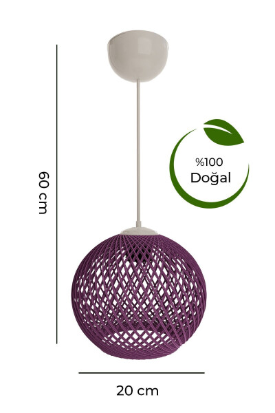 Balle Lila Osilib Turgan To'p Lyustralar Oq Sim - 3