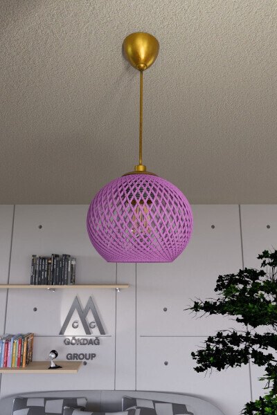 Balle Lila Osilib Tushgan To'p Chandelier Oltin Sim 