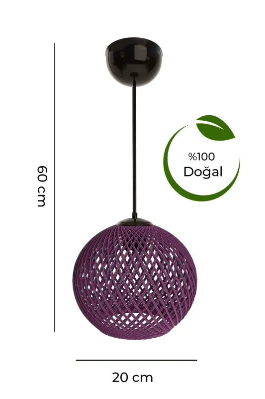 Balle Lila Pendant Top Avize Qora Kabel - lila1 - 3