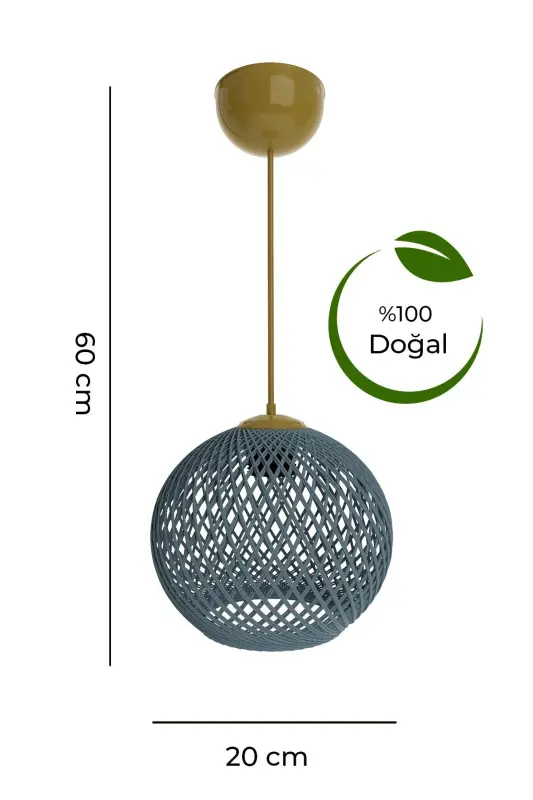 Balle Mavi Sarkıt Top Avize Gold Kablo-Mavi - 3