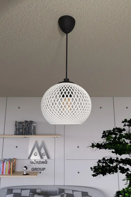 Balle Oq Pendant Top Avize Qora Kabel - Oq - GÖKDAĞ GROUP G G