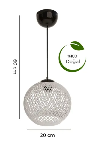 Balle Oq Pendant Top Avize Qora Kabel - Oq - GÖKDAĞ GROUP G G (1)