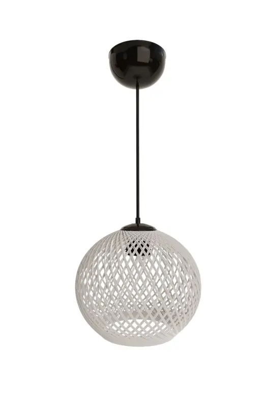 Balle Oq Pendant Top Avize Qora Kabel - Oq - 3