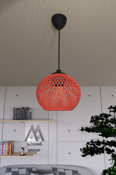 Balle Orange Pendant Ball Chandelier Black Cable 