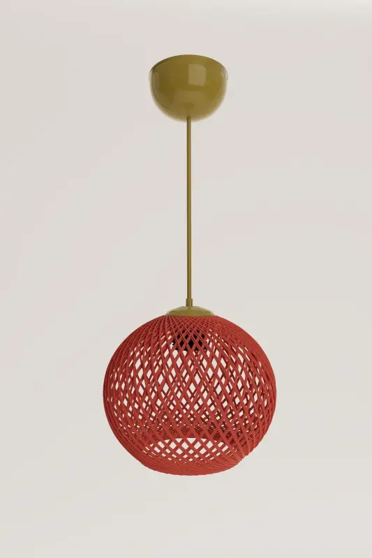 Balle Orange Pendant Top Chandelier Gold Cable-Orange - 2