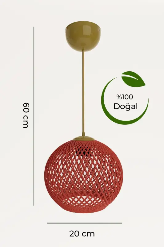 Balle Orange Pendant Top Chandelier Gold Cable-Orange - 3