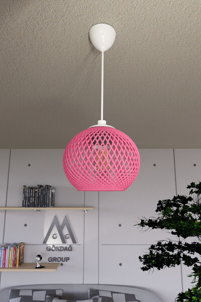 Balle Pembe Sarkıt Top Avize Beyaz Kablo - Pembe 