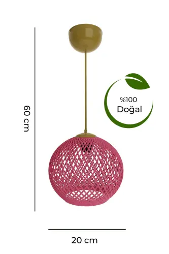 Balle Pembe Sarkıt Top Avize Gold Kablo-Pembe - 3