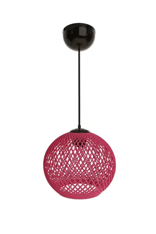 Balle Pembe Sarkıt Top Avize Siyah Kablo-Pembe1 - 2