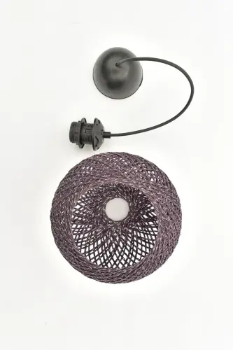 Balle Plum Pendant Orb Chandelier Black Cable-Plum 1 - 4