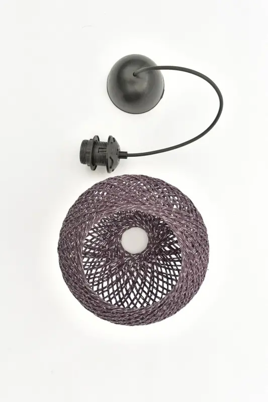 Balle Plum Pendant Orb Chandelier Black Cable-Plum 1 - 4