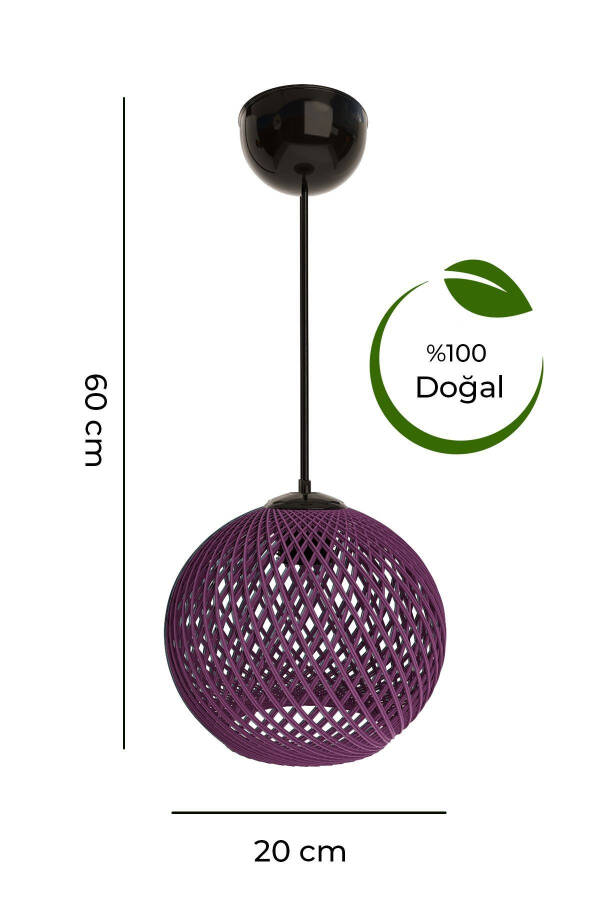 Balle Purple Pendant Ball Chandelier Black Cable - 3